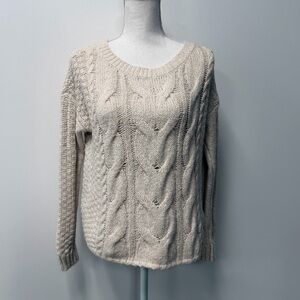 Cream Hollister knit long sleeve sweater Pull Over Size small